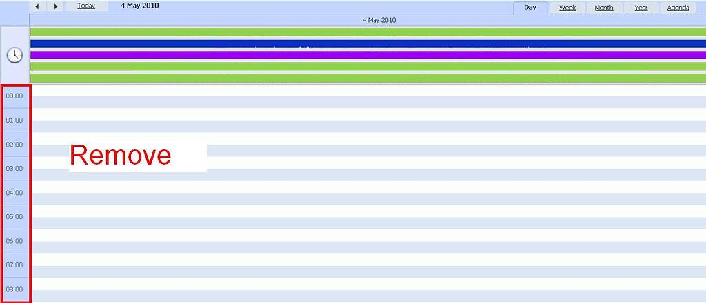 remove hour by hour display on daily and weekly view - Javascript - DHTMLX