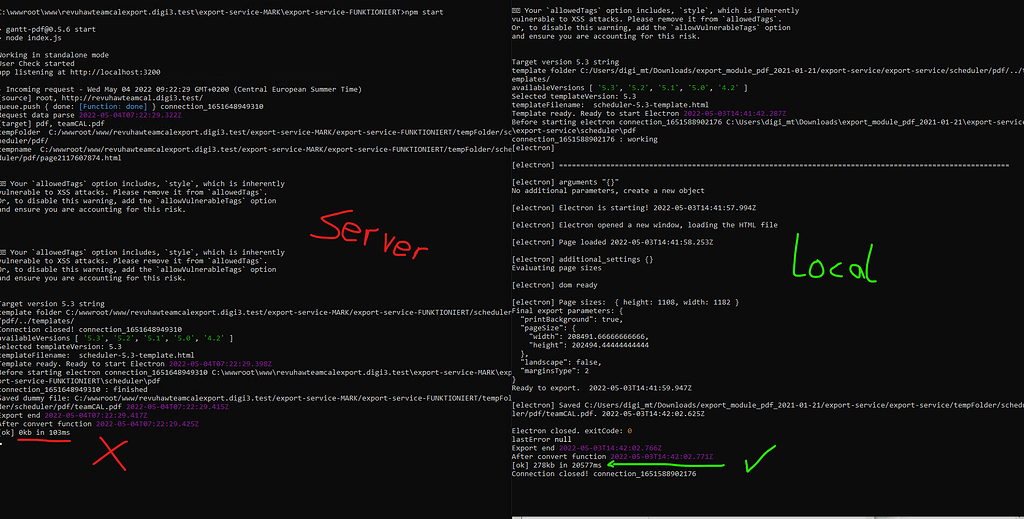 Export Service generates empty PDF on windows server - Suite 5 - DHTMLX