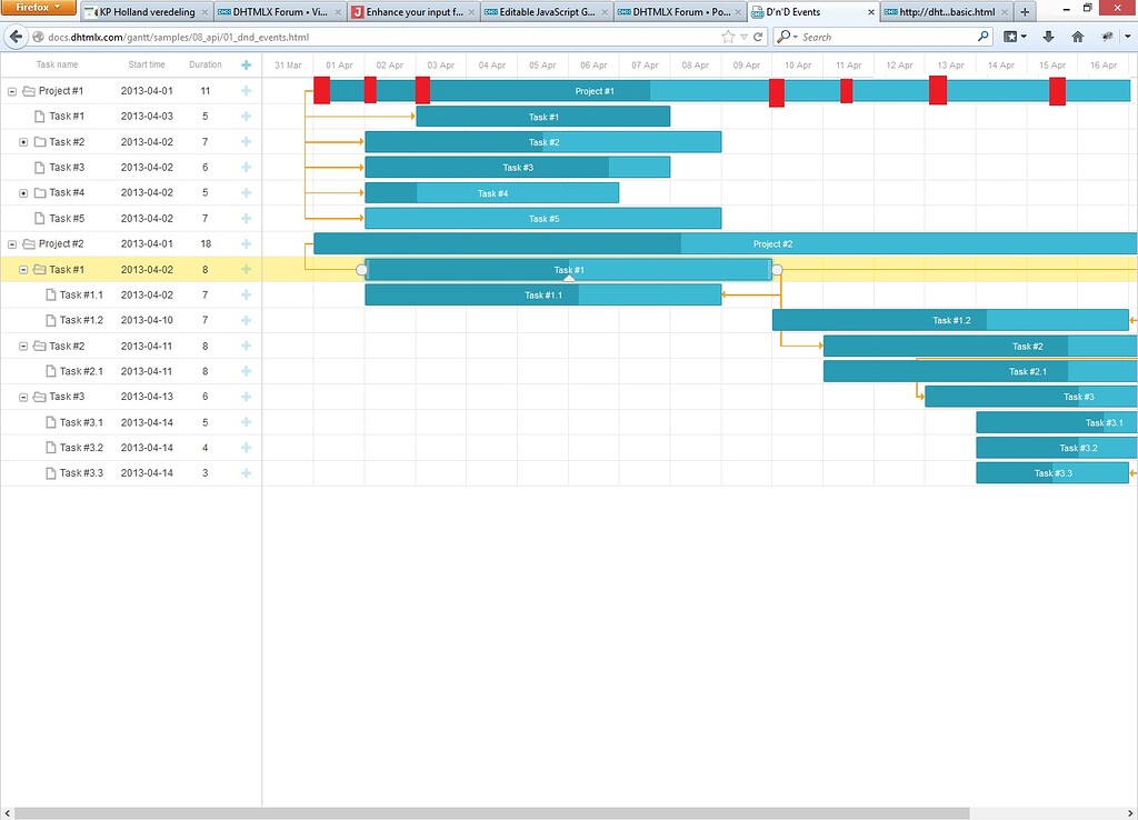 Multiple tasks in one row - Gantt - DHTMLX