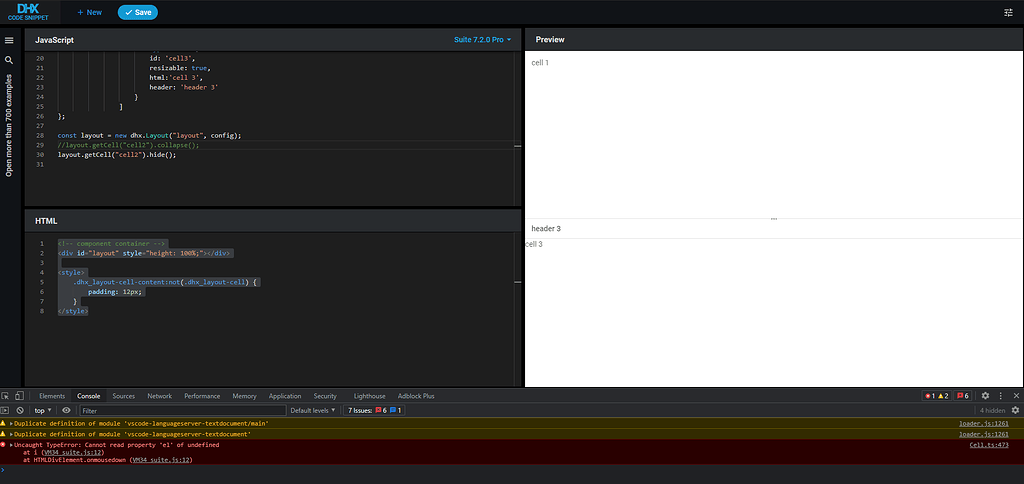 Layout: resize error - Suite 7 - DHTMLX