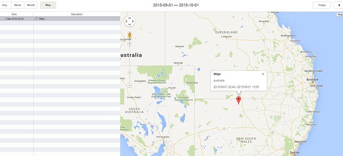 go from view month (or week) to map with one click - Javascript - DHTMLX